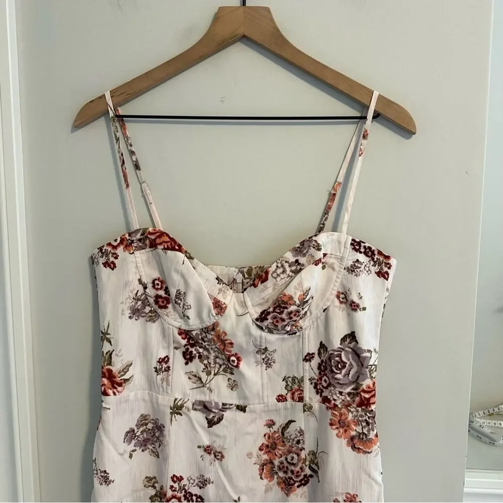 Brock Collection x H&M White Floral Bustier Mini Dress Medium